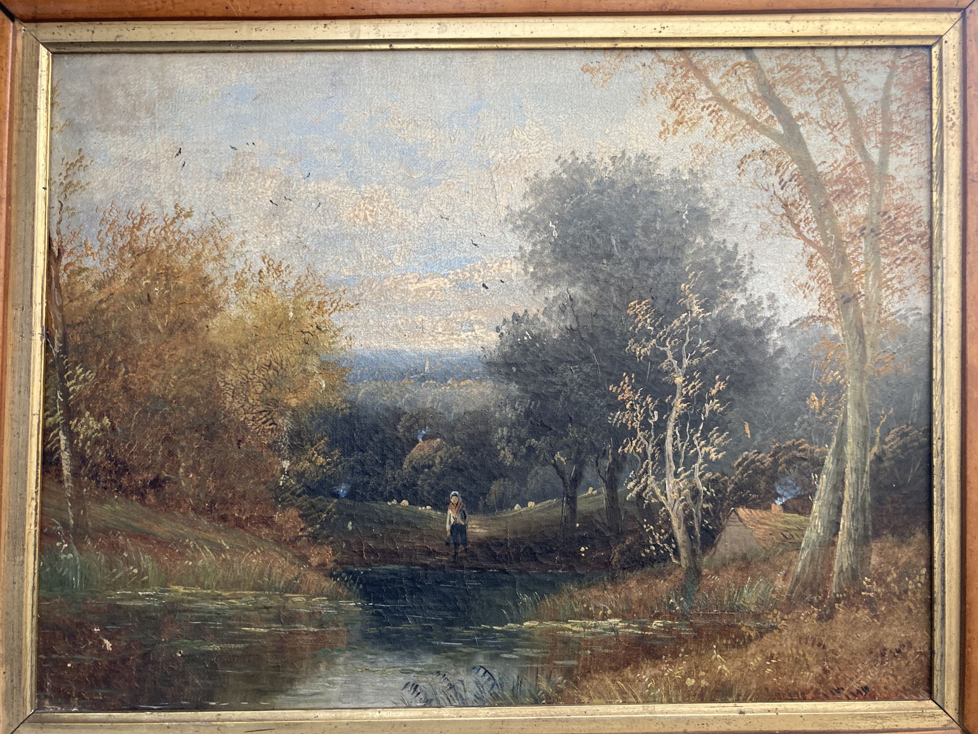 G.C. Earp, pair of oils on canvas, River landscapes, one signed, 34 x 48cm, maple framed
